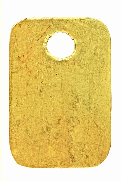 Golden metal tag — Stock Photo, Image