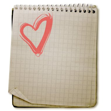 Heart old used notebook clipart