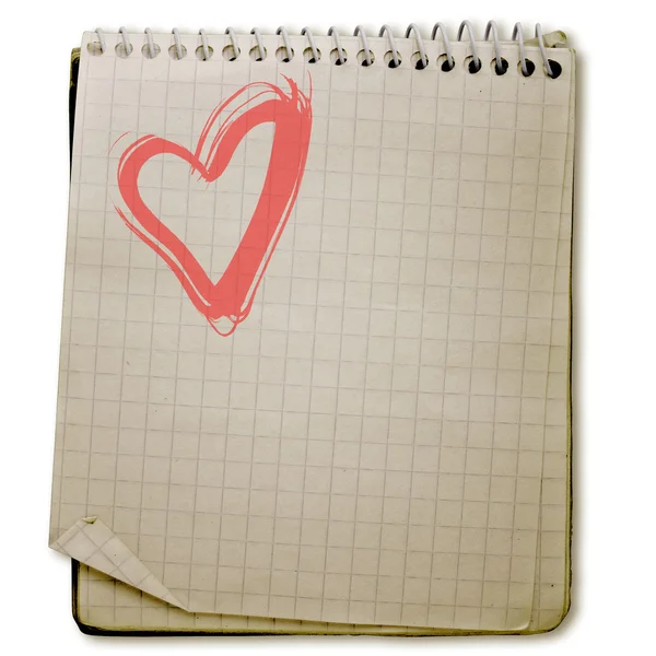 stock image Heart old used notebook