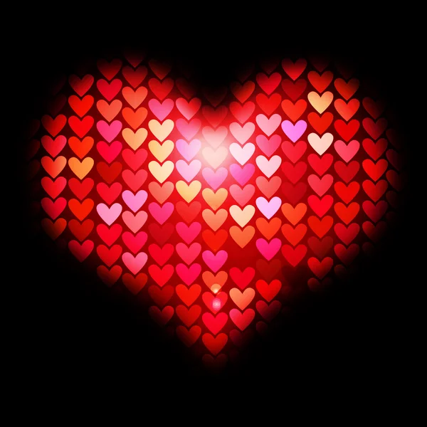 Küçük kalpler kırmızı kalp — Stok fotoğraf