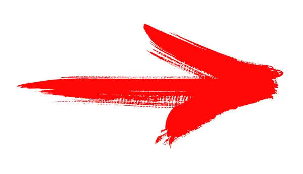 赤いグランジ矢印 — ストック写真