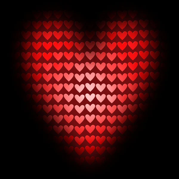 Corazón rojo de los pequeños corazones — Foto de Stock