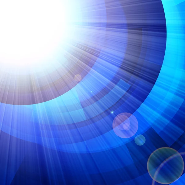 Blue circles with bright rays — Stock Photo, Image