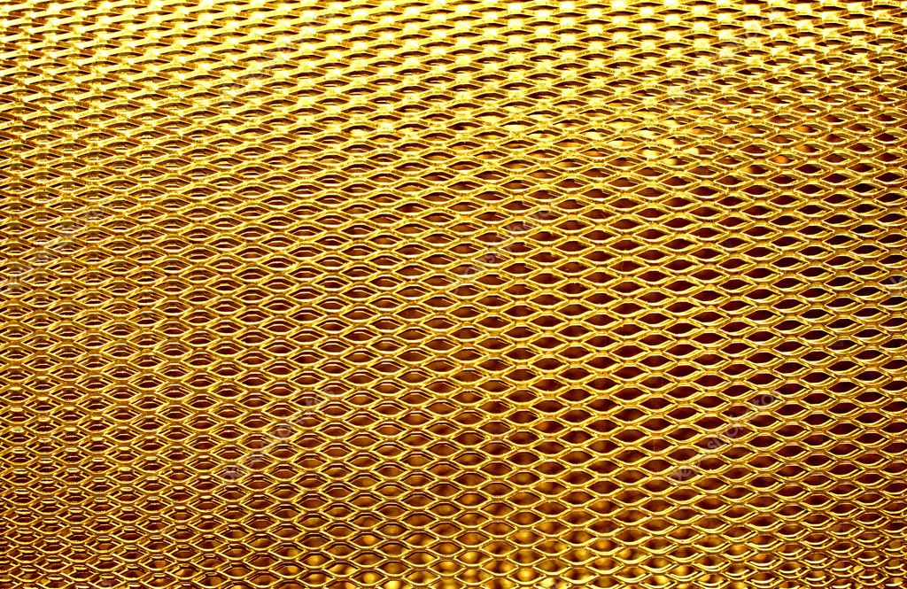 Zakje links zelfstandig naamwoord Metal mesh grate gold background Stock Photo by ©Molodec_ 1626426