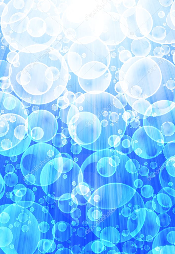 Blue background with air bubbles