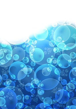 Blue background with air bubbles clipart