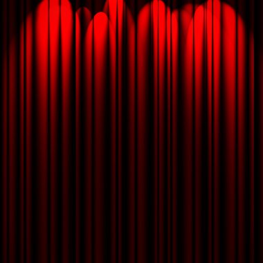 Red theater curtain clipart