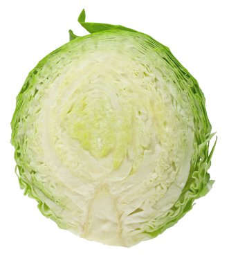 Cut heads of fresh cabbage clipart