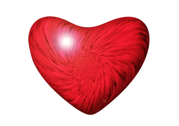 Rött hjärta på en vit bakgrund — Stockfoto