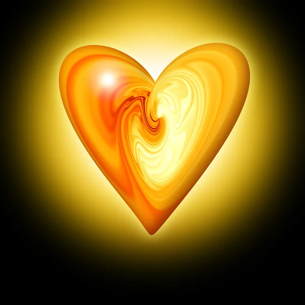 Абстрактное янтарное сердце — стоковое фото