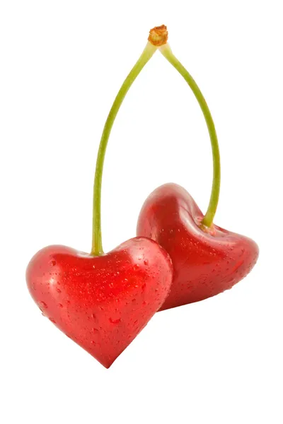 Cherry formájában a szívek — Stock Fotó