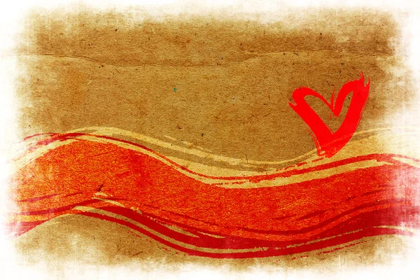 Heart painted grunge brush — Stock Photo, Image