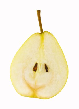 Half cut ripe yellow pear clipart