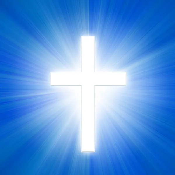 Blue sky with a cross — Stock Photo, Image
