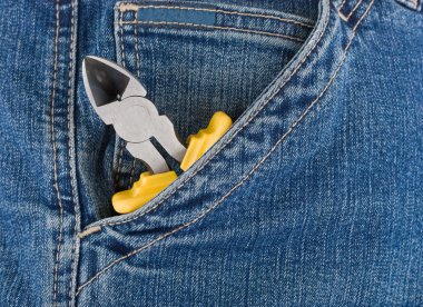 Pliers in a pocket clipart