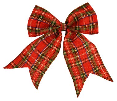 Red bow out of the Scottish material clipart