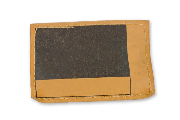 Brown leather label — Stock Photo, Image