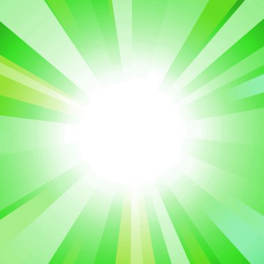 Sun on a green background clipart