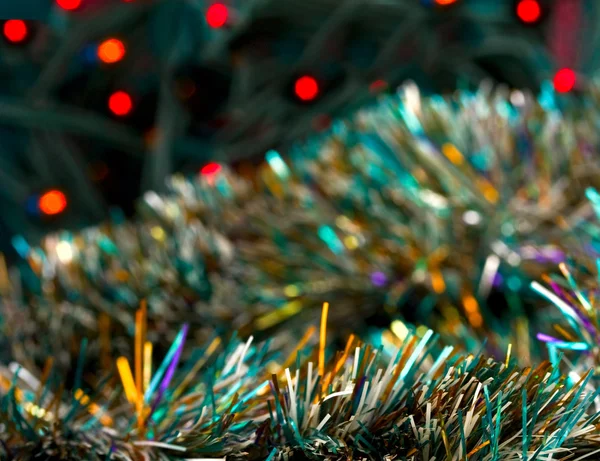 Kerstmis klatergoud en verlichting — Stockfoto