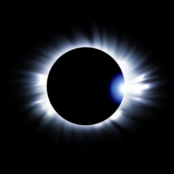 Zatmění slunce na černém — Stock fotografie