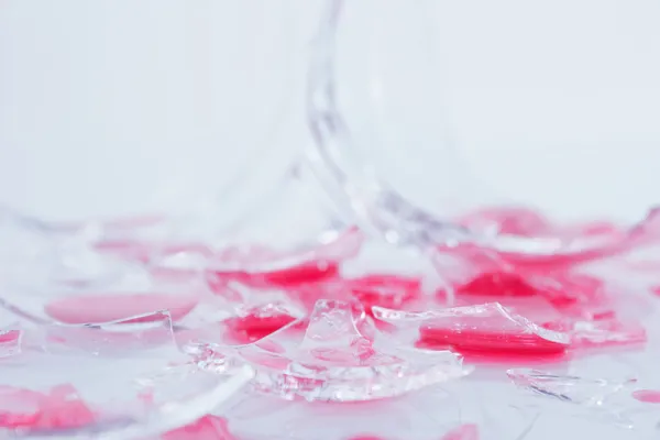 레드 와인의 깨진된 유리 — 스톡 사진