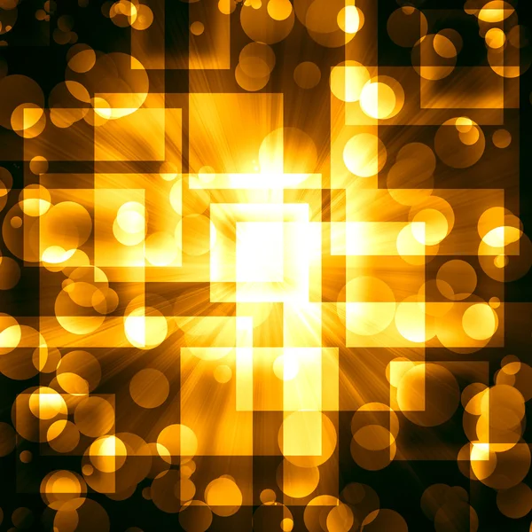 Goldene Quadrate mit leuchtenden — Stockfoto