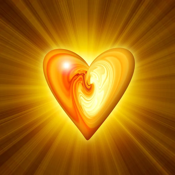 Abstract amber heart — Stock Photo, Image