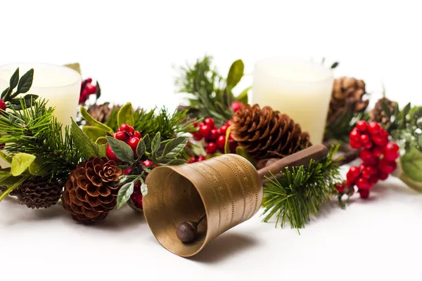 stock image Bell and Christmas arrangement