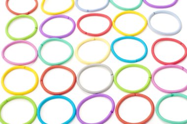 Colorful hair scrunchies isolated clipart