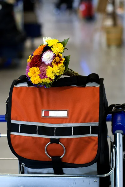 Virágok a repülőtéri terminál — Stock Fotó