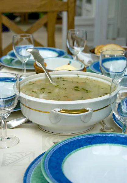 Sopa na mesa — Fotografia de Stock