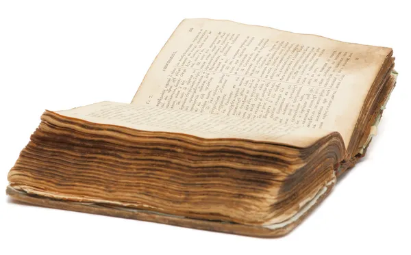 Ancien livre (Bible) isolé sur blanc — Photo
