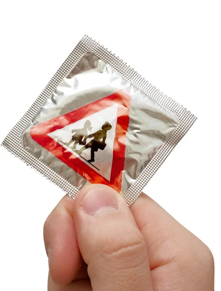 Condom with roadsign (Belgium) — Stock Photo, Image