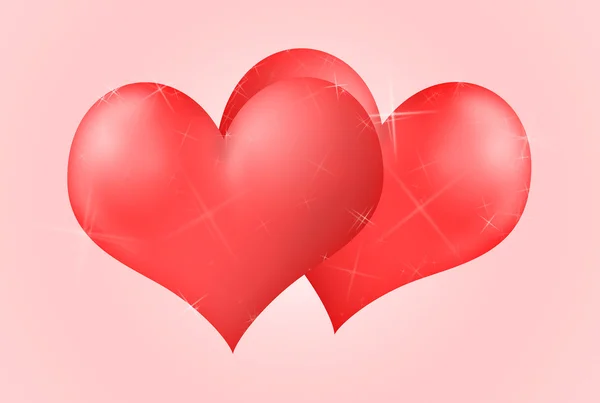 Hearts with sparkling — Stock Photo, Image