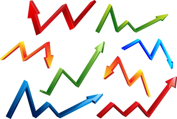 3d arrows colorful set — Stock Vector