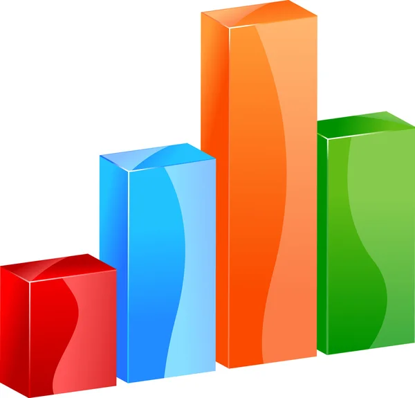 Gráfico de barras de cores 3D histograma —  Vetores de Stock