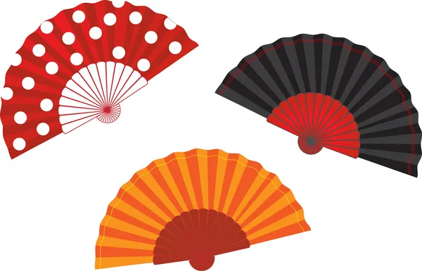 Ensemble vectoriel illustration de ventilateur espagnol — Image vectorielle