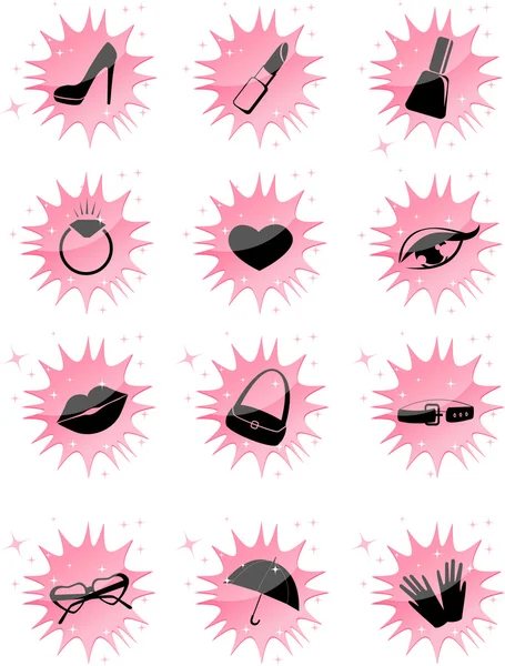 Roze glamour pictogram — Stockvector