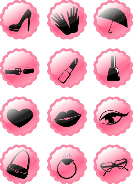 Pink glamour icon — Stock Vector