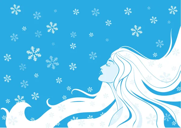 Kvinna vinter. vektor illustration — Stock vektor
