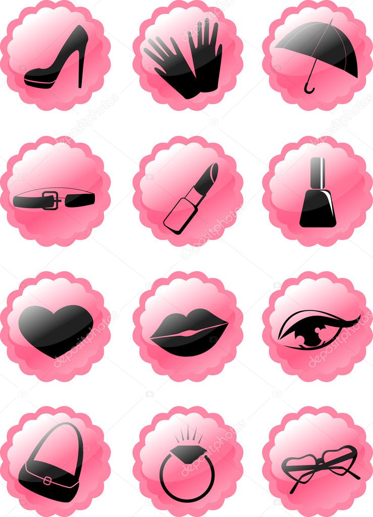 Pink glamour icon ⬇ Vector Image by © ColorValley | Vector Stock 1629270