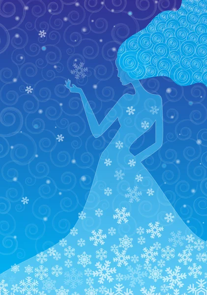 Femme hiver. Illustration vectorielle — Image vectorielle