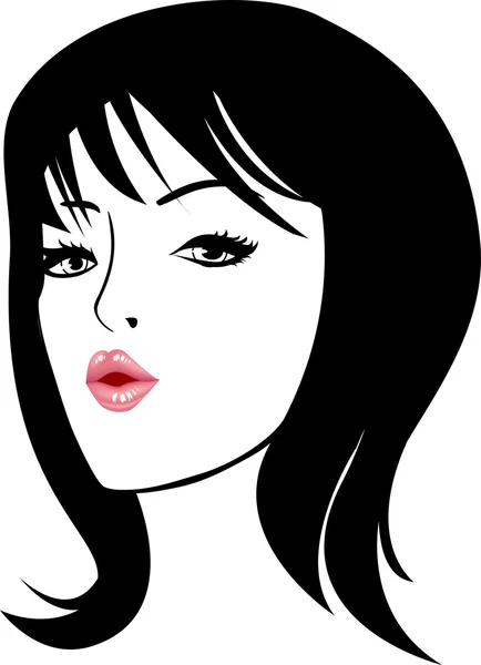 Schoonheid vrouw gezicht vector illustratie — Stockvector