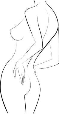 Sketch woman back clipart