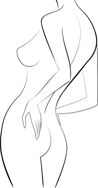 Boceto mujer espalda — Vector de stock