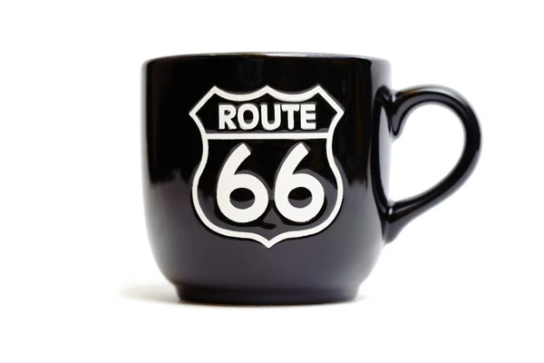 stock image Route 66 black mug isolated