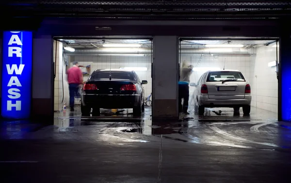Car wash in underground parking garage — Stock Photo, Image