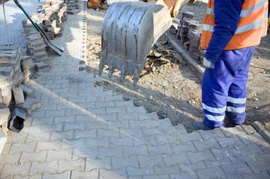 Man working on construction site clipart