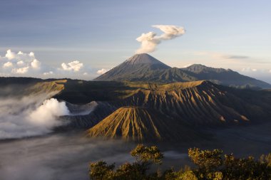 Mount Bromo volcano eruption clipart