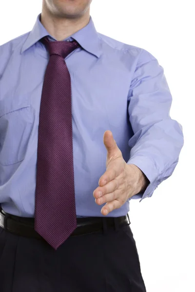 A business man with an open hand — Stock Photo, Image